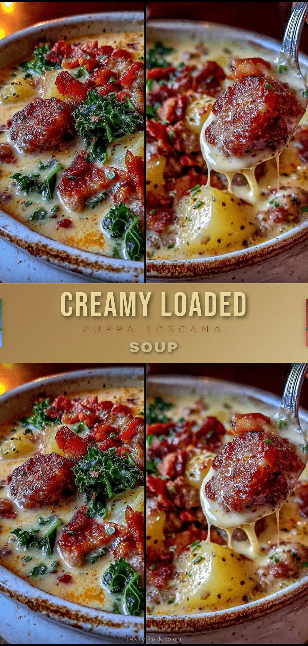 Creamy Olive Garden Loaded Zuppa Toscana Soup recipe
