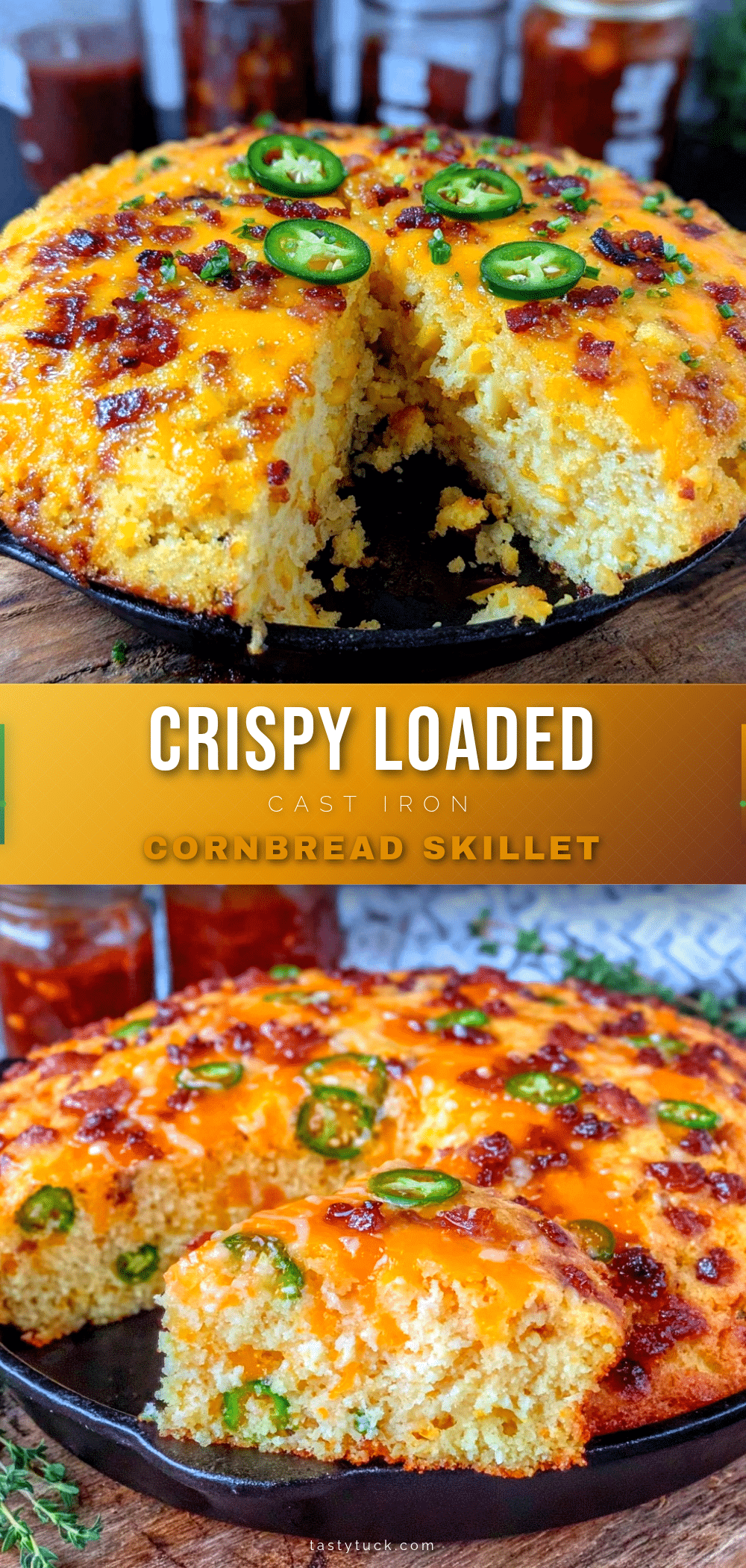 crispy cast iron loaded cornbread skillet recipe