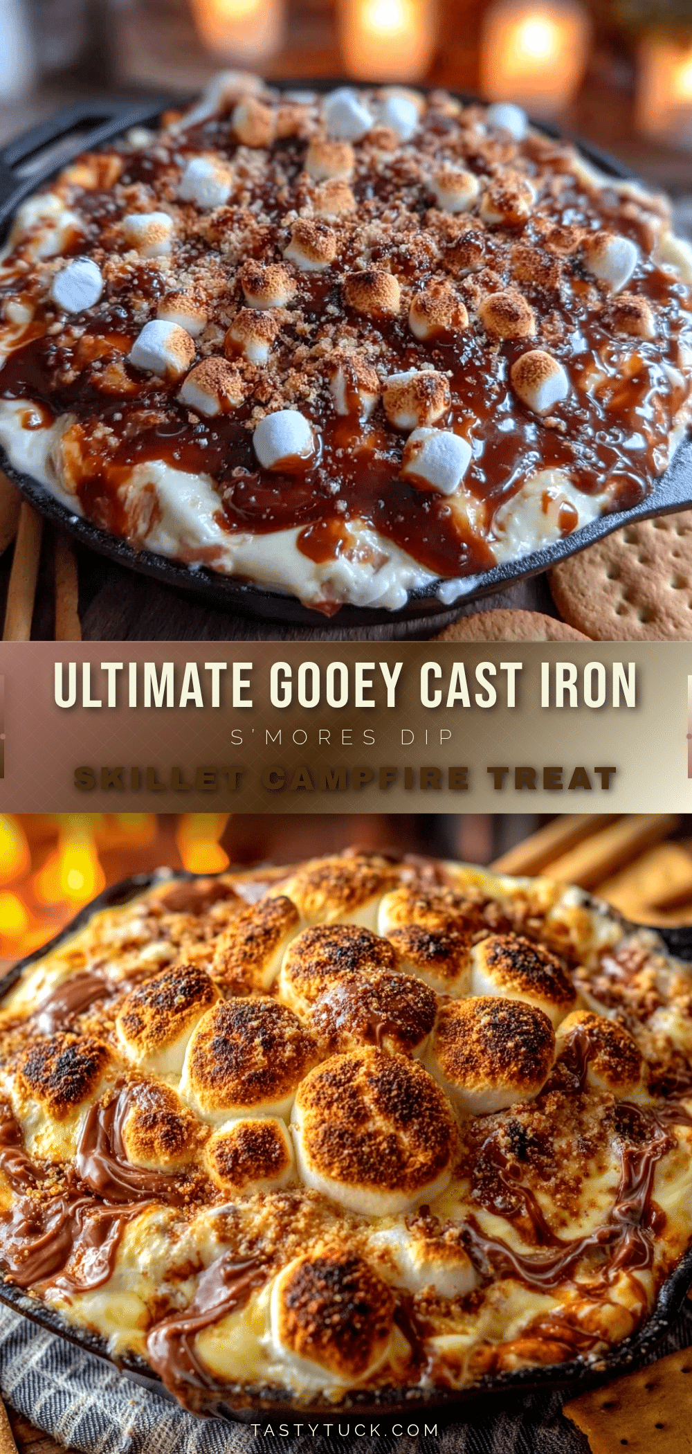 gooey cast iron loaded s’mores dip recipe