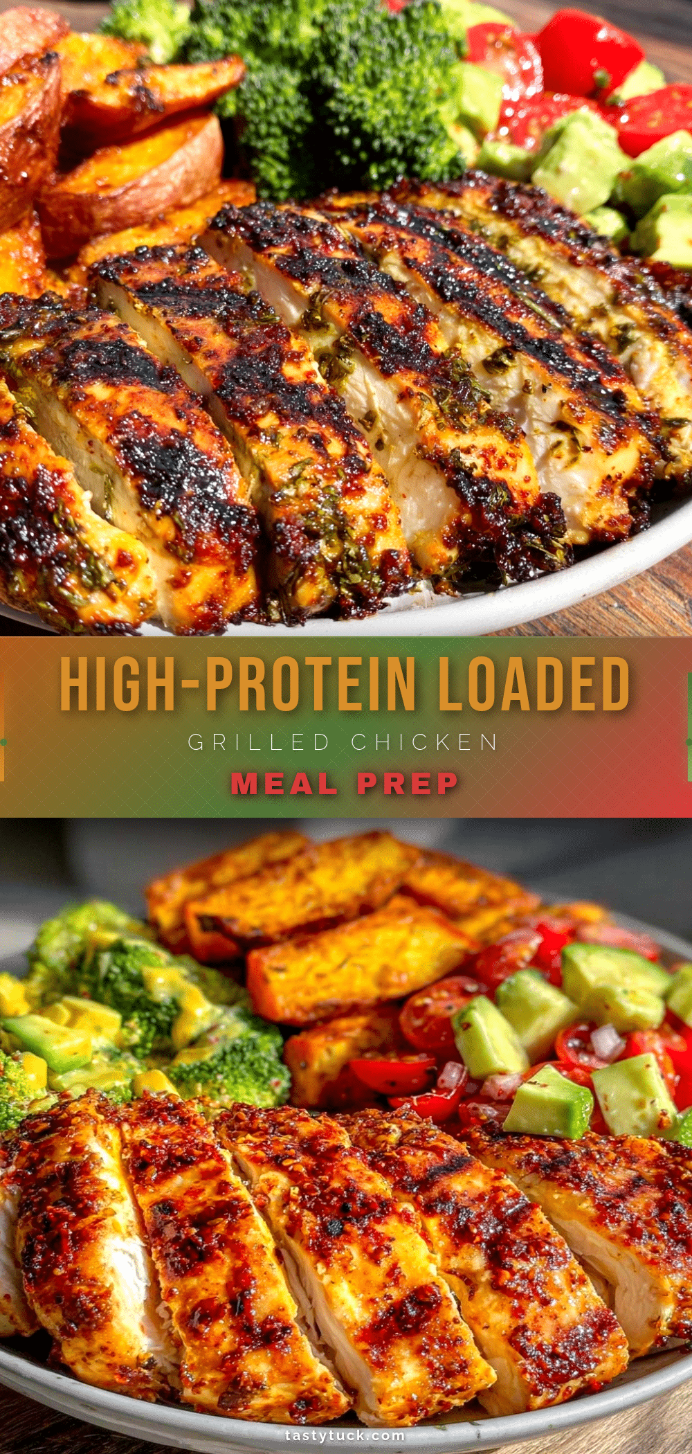 healthy high-protein loaded grilled chicken meal prep recipe