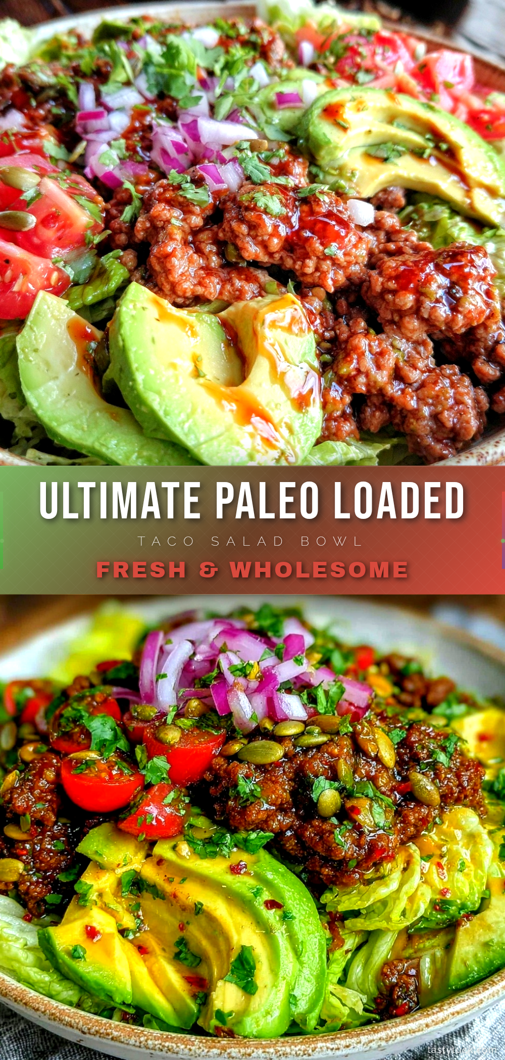 paleo loaded taco salad bowl recipe