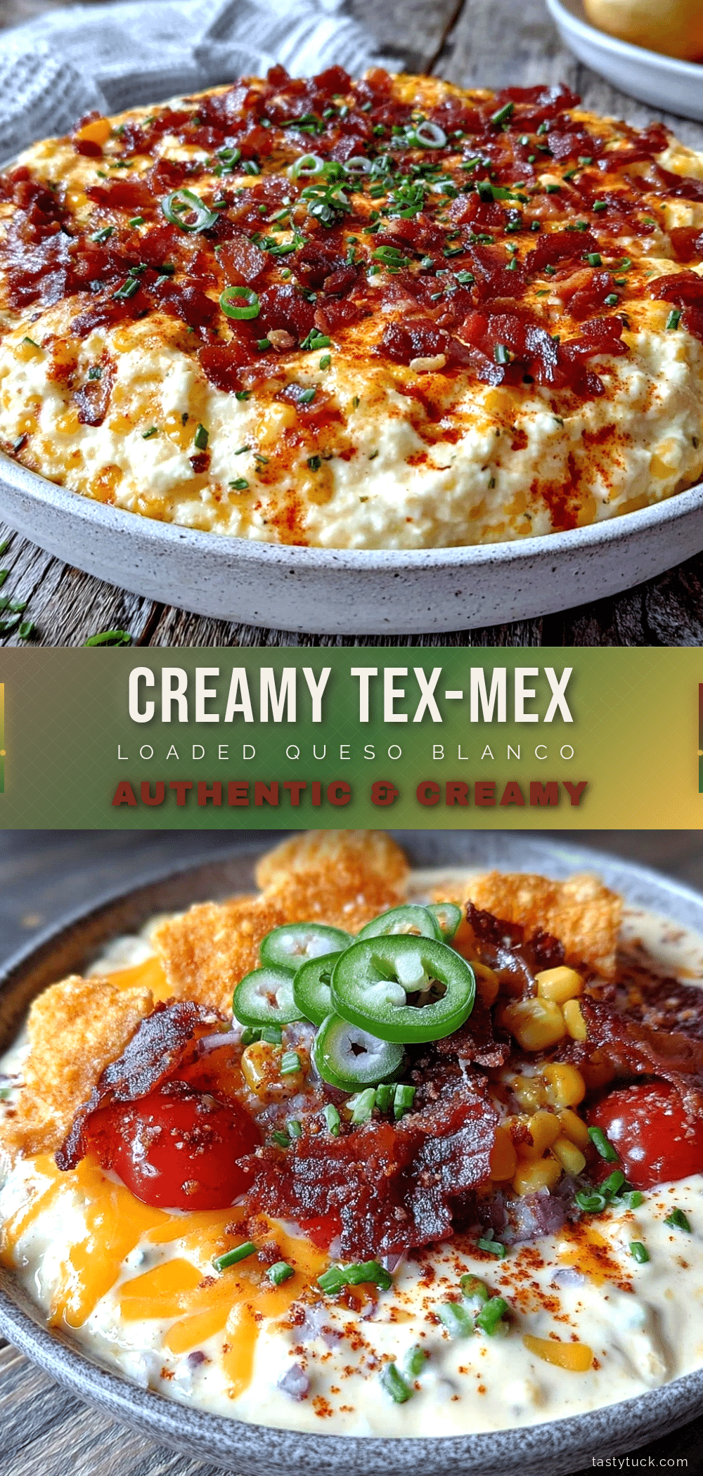 Tex-Mex loaded queso blanco dip recipe