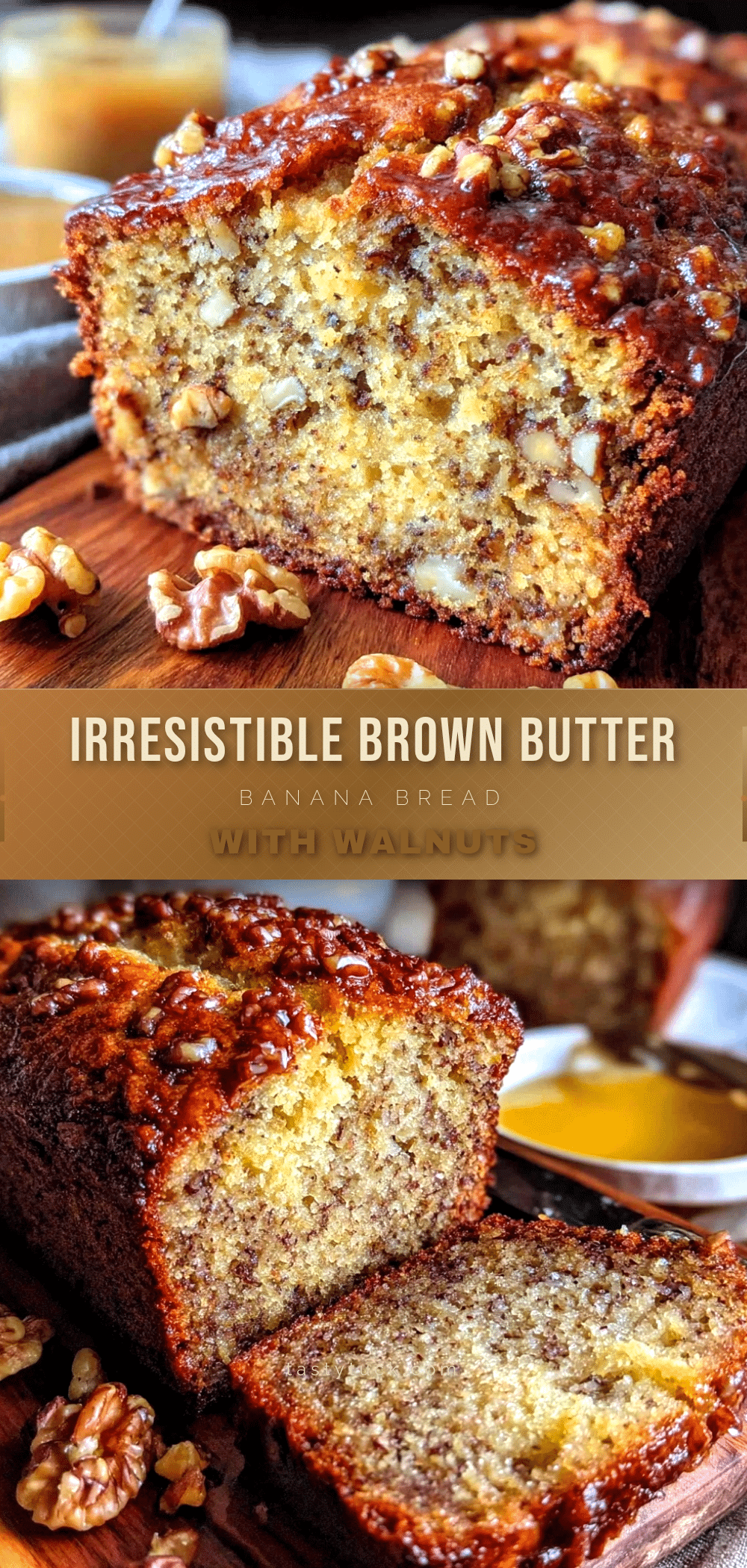 brown butter banana bread with walnuts recipe
