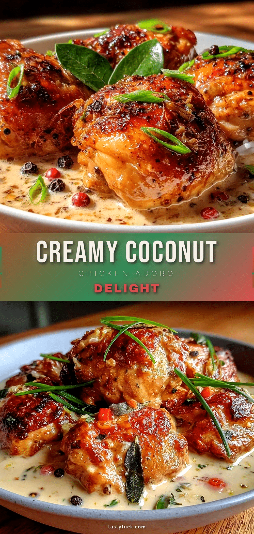 creamy Filipino chicken adobo with coconut milk recipe