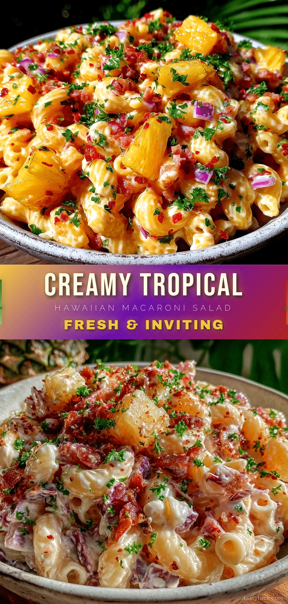 creamy Hawaiian macaroni pasta salad recipe