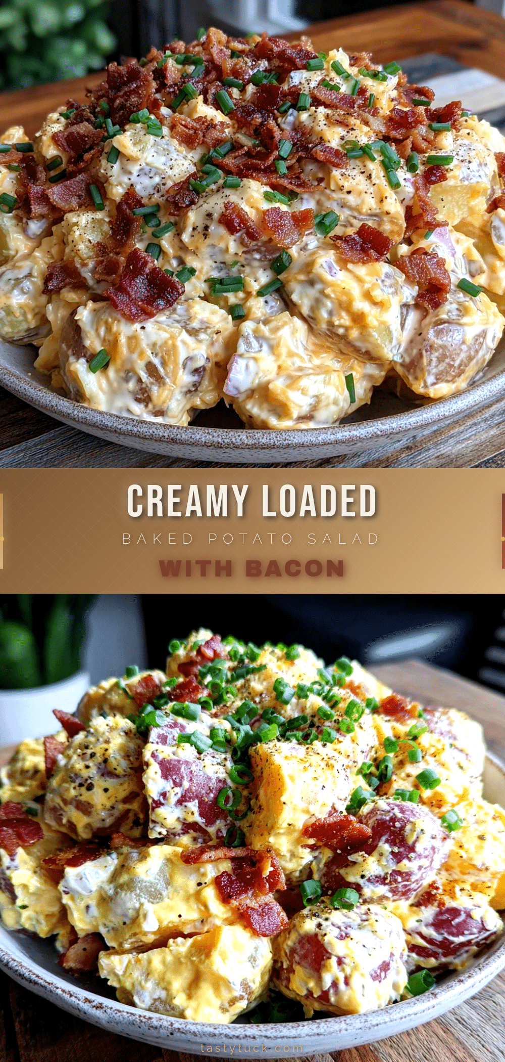 creamy loaded baked potato salad with bacon recipe