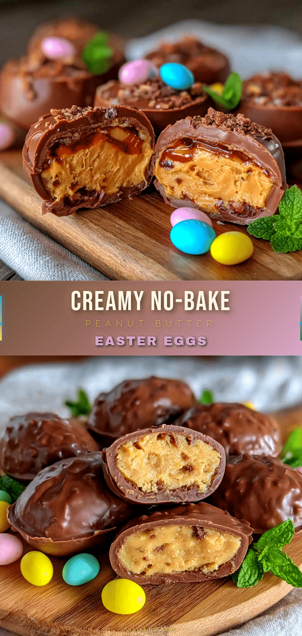 creamy no-bake peanut butter Easter eggs recipe