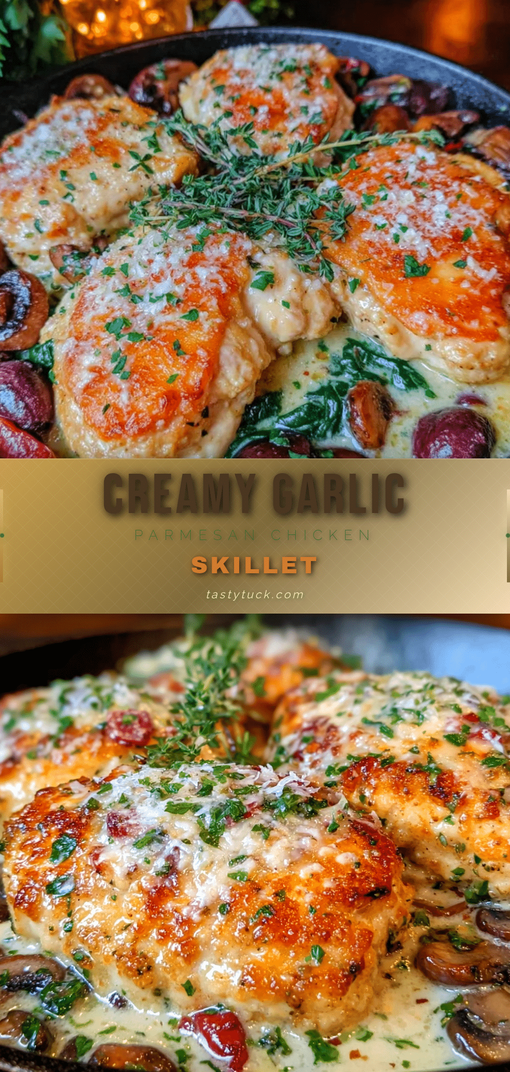 creamy one-pan garlic parmesan chicken skillet recipe