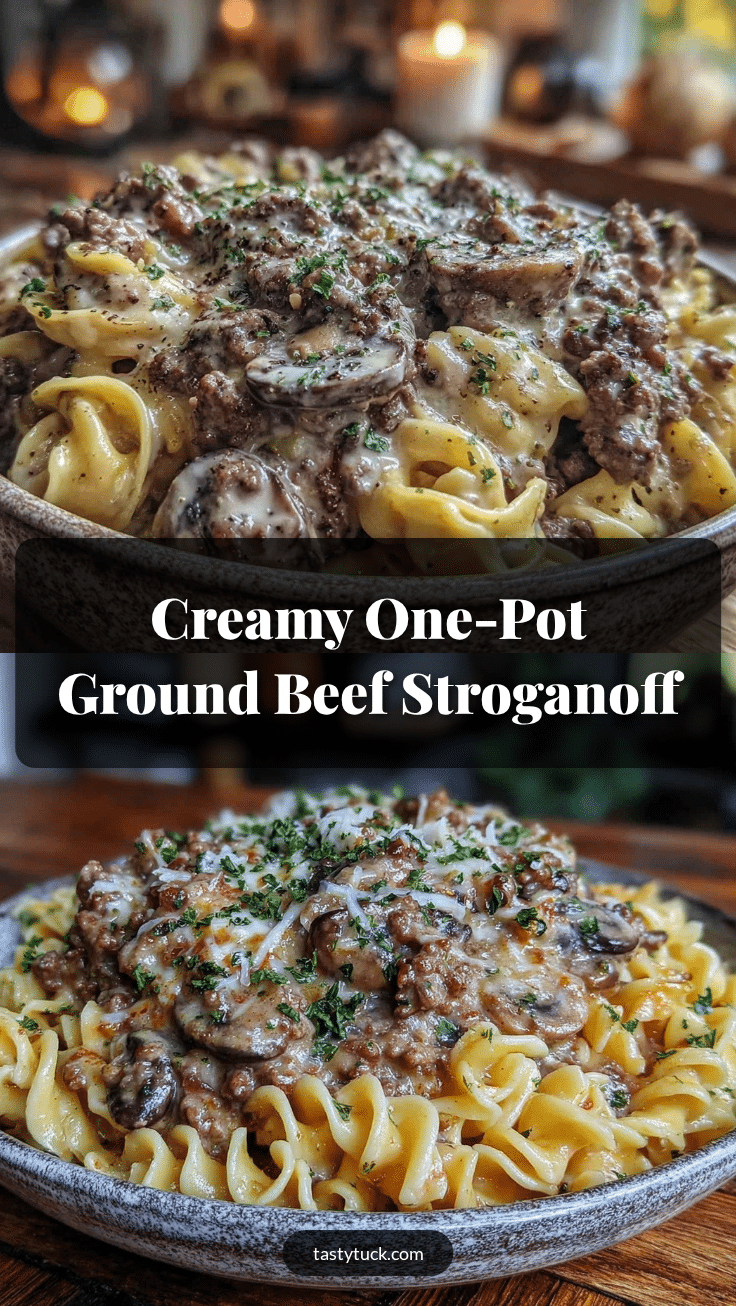 creamy one-pot ground beef stroganoff recipe