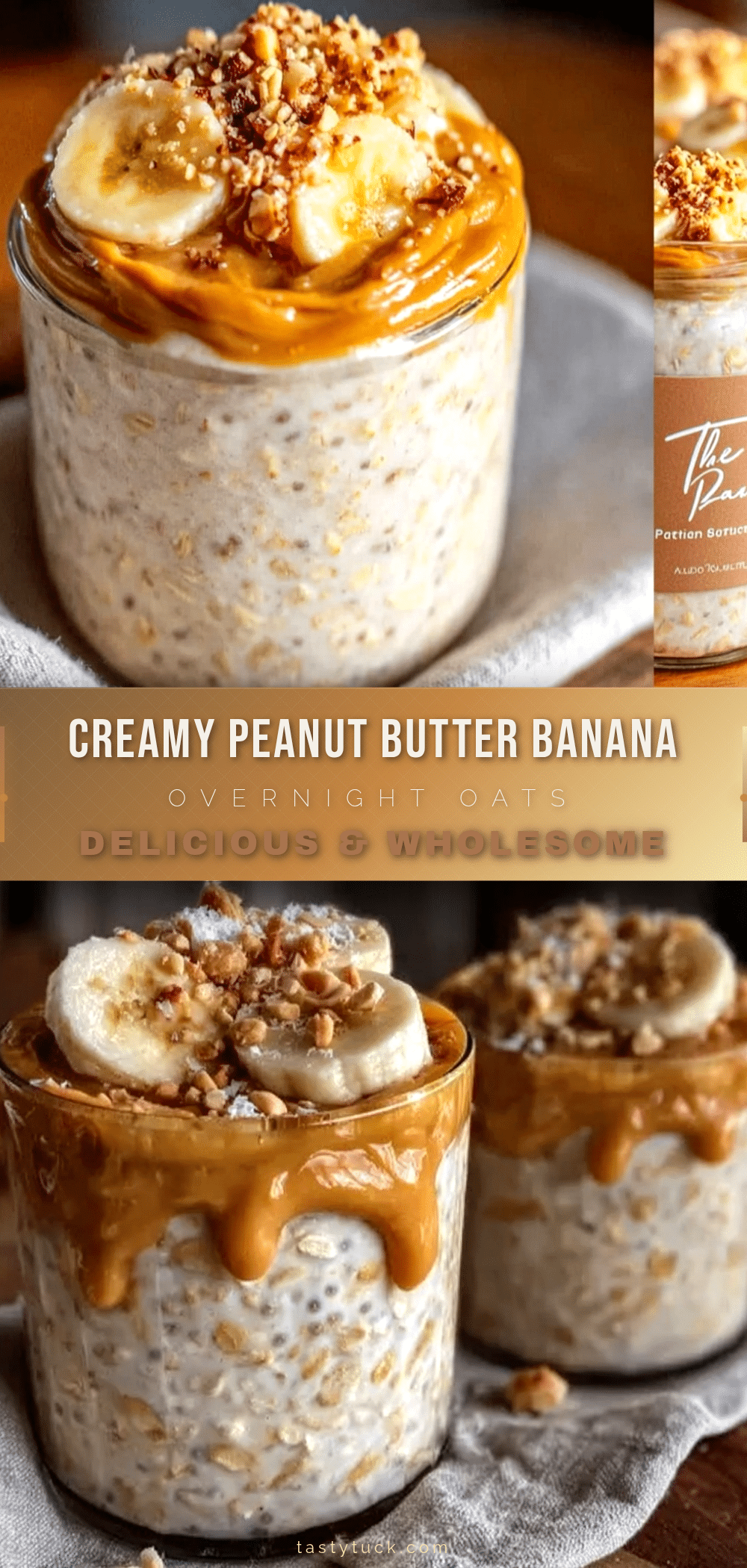 creamy overnight oats with peanut butter and banana recipe