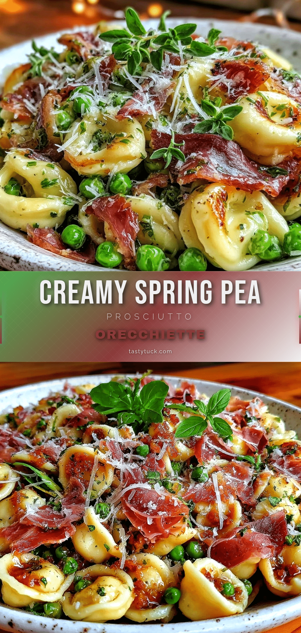 creamy spring pea and prosciutto orecchiette pasta recipe