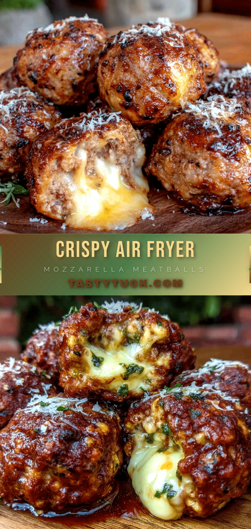 crispy air fryer mozzarella stuffed meatballs recipe