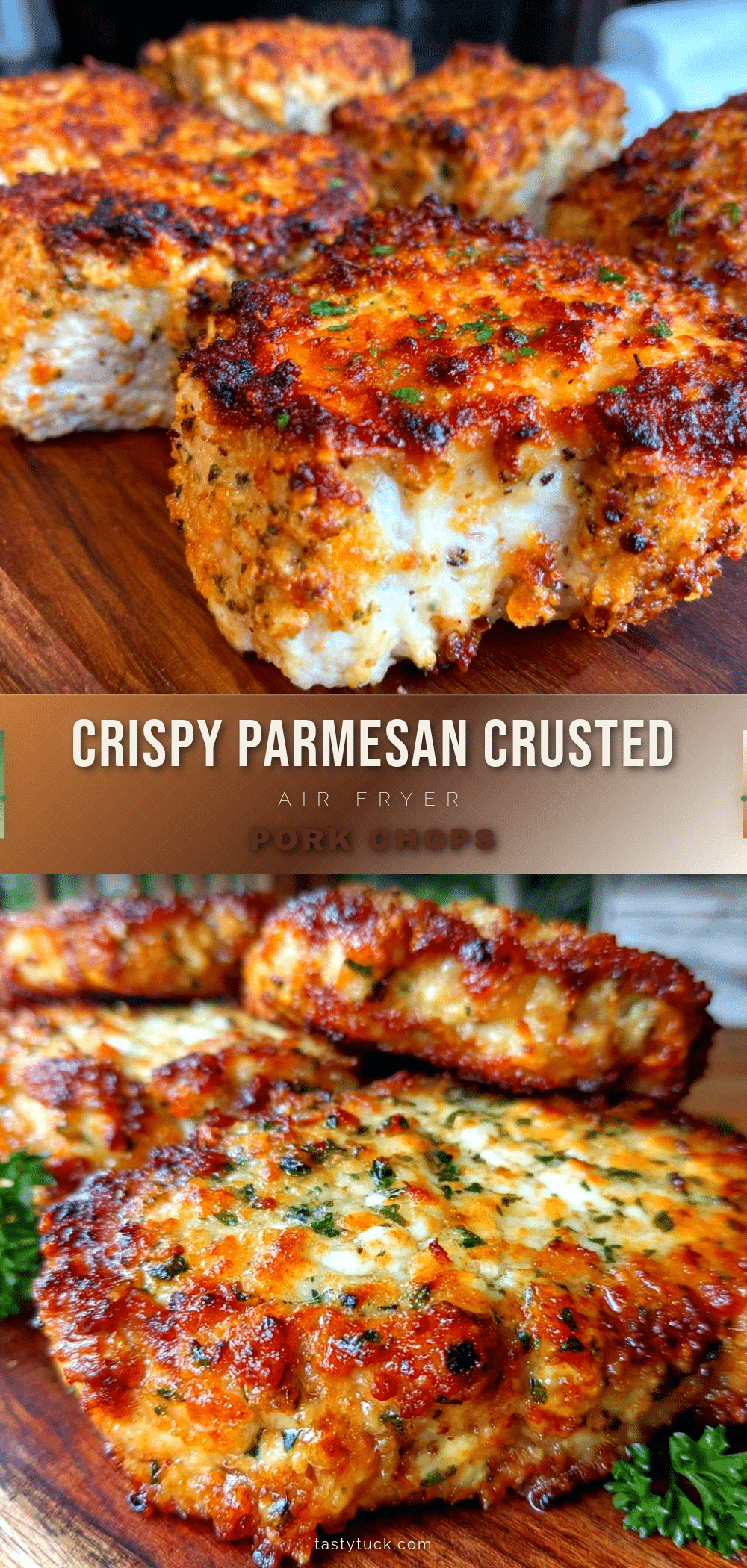crispy air fryer parmesan crusted pork chops recipe