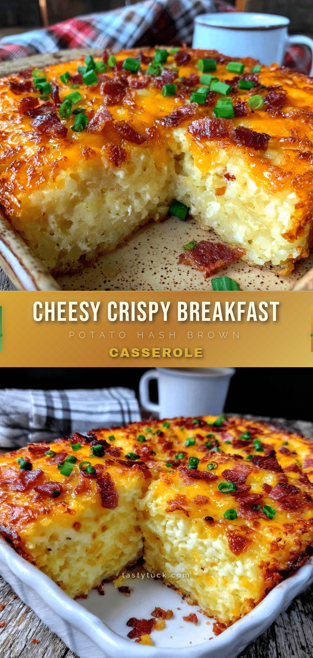 crispy cheesy breakfast potato hash brown casserole recipe