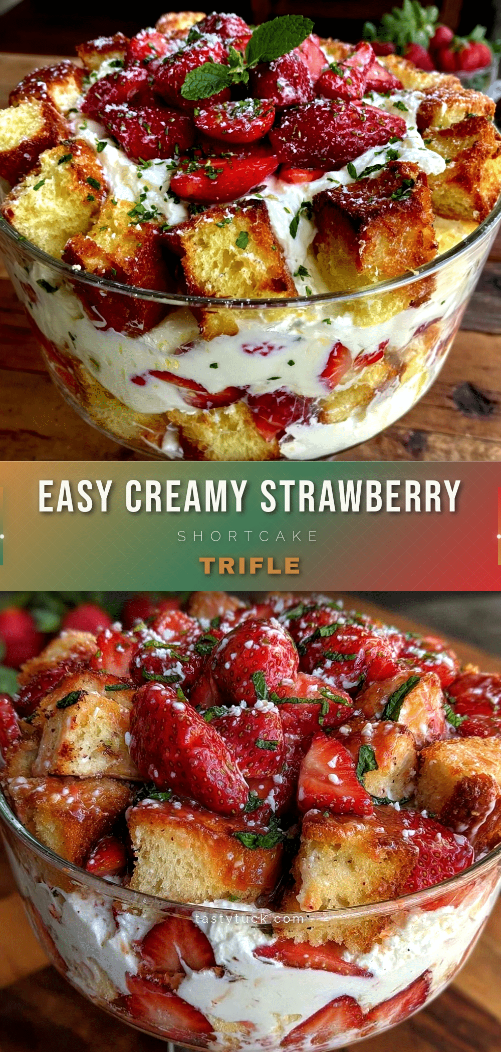 easy creamy strawberry shortcake trifle recipe