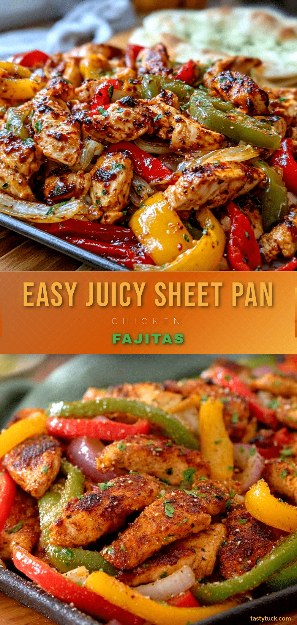 easy juicy sheet pan chicken fajitas recipe