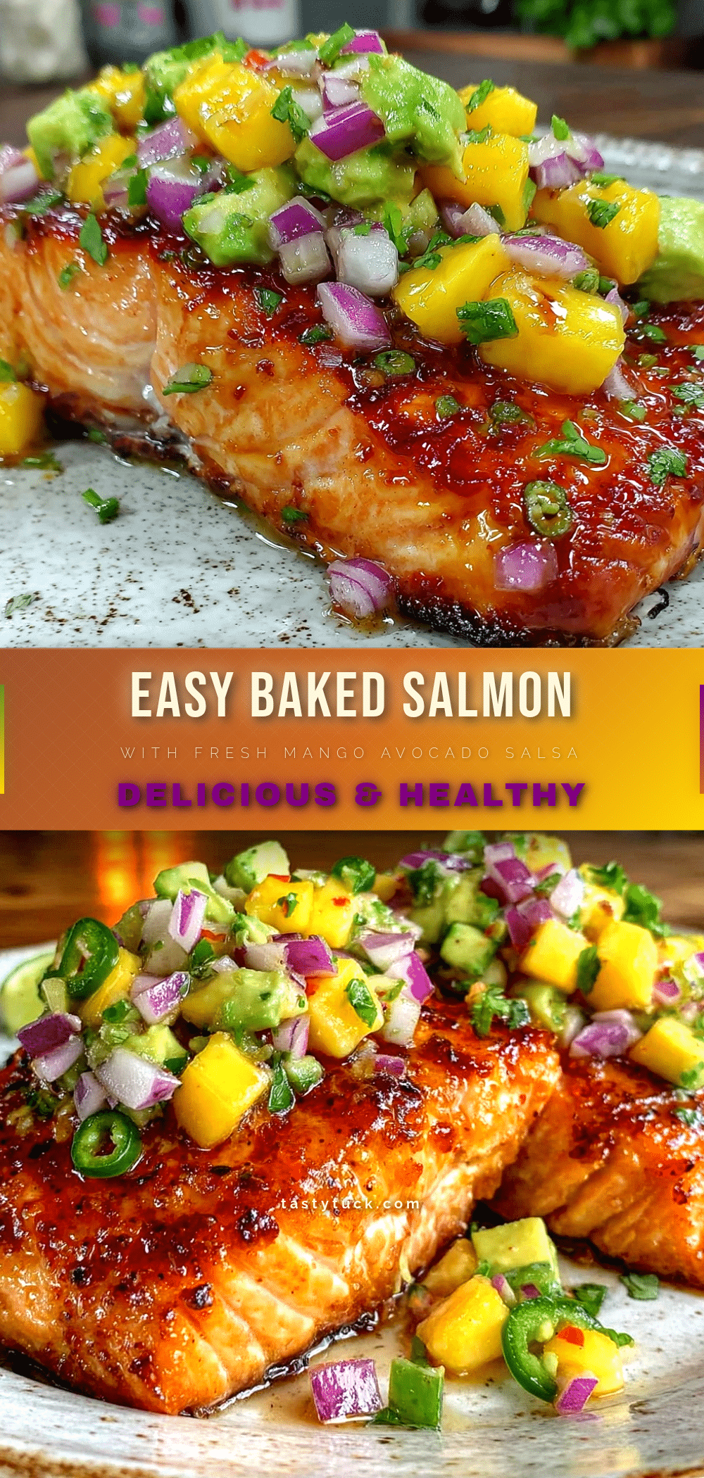 fresh baked salmon with mango avocado salsa recipe