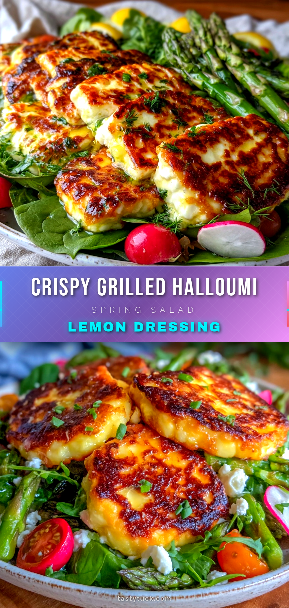 fresh grilled halloumi spring salad recipe
