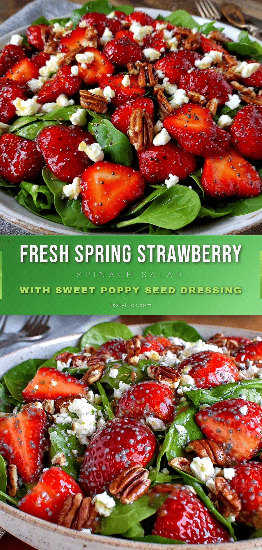 fresh spring strawberry spinach salad recipe