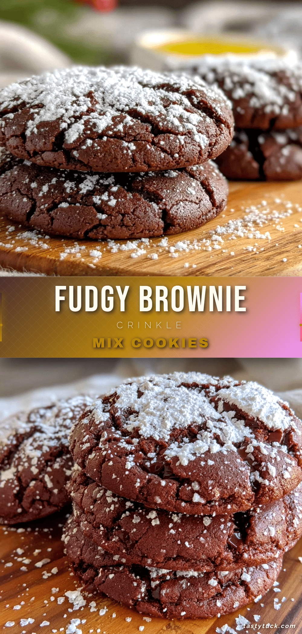 fudgy brownie mix crinkle cookies recipe