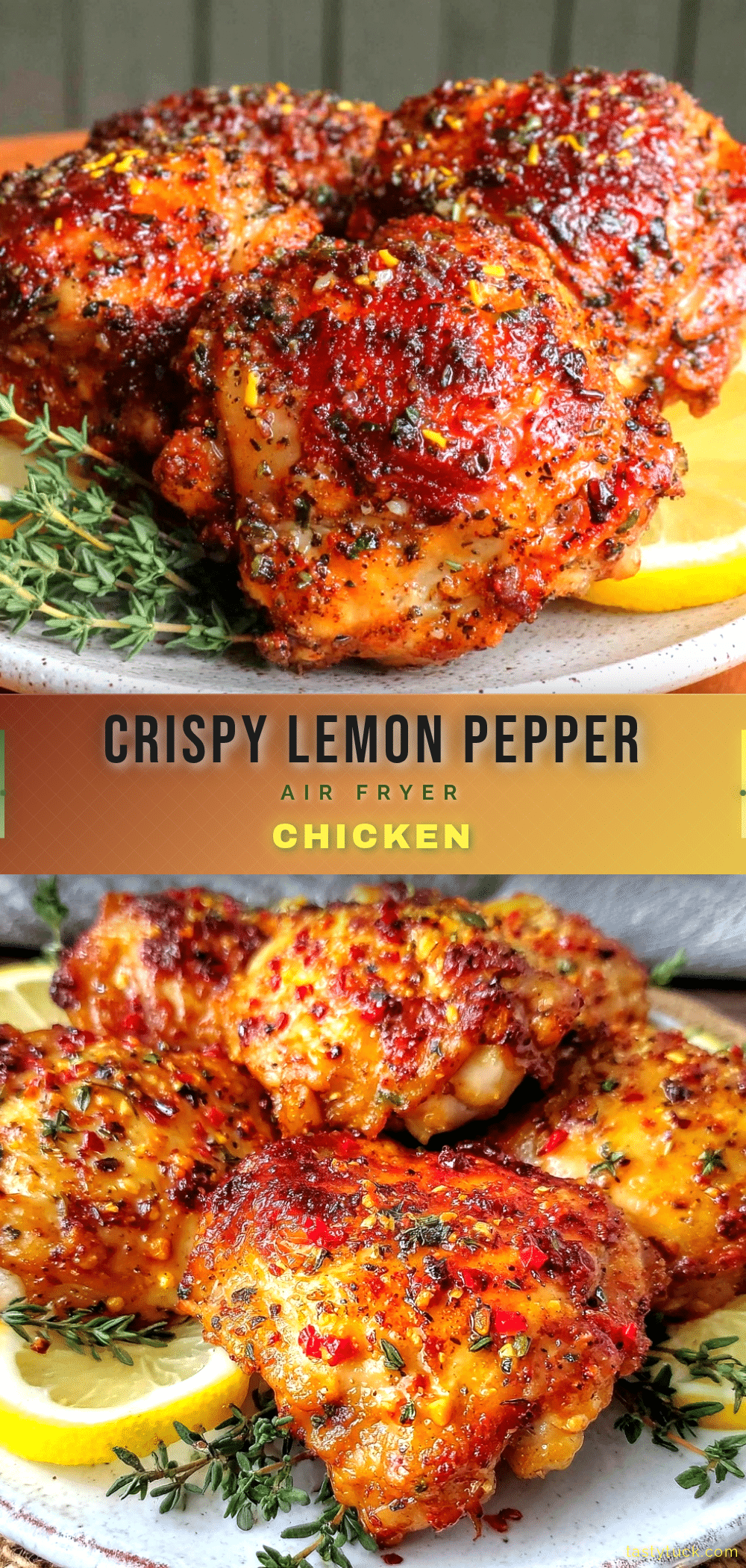 lemon pepper air fryer chicken thighs recipe