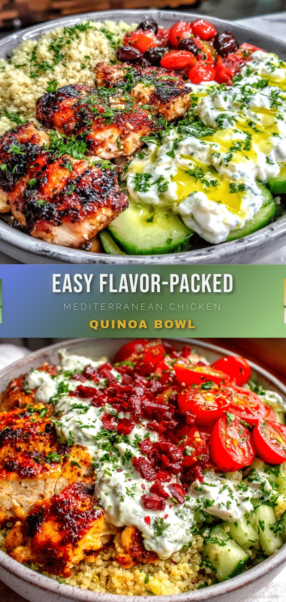 Mediterranean chicken and quinoa bowl recipe