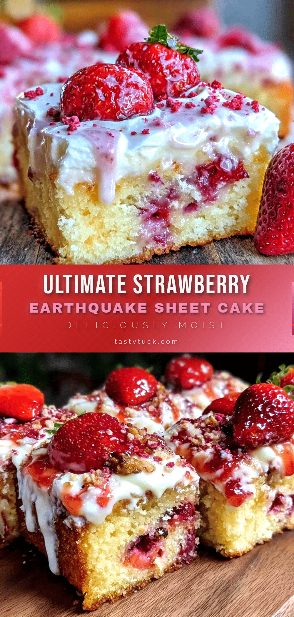 strawberry earthquake sheet cake recipe
