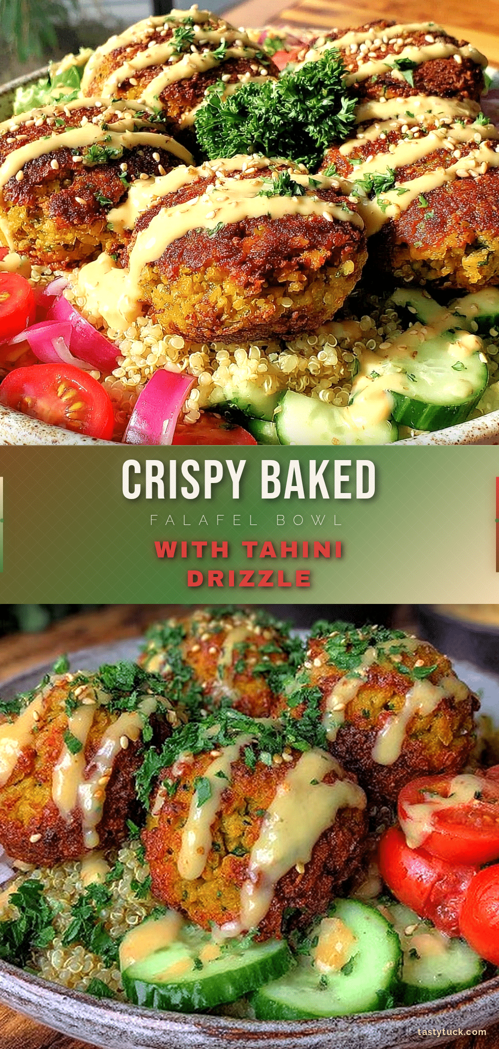 crispy baked falafel bowl recipe