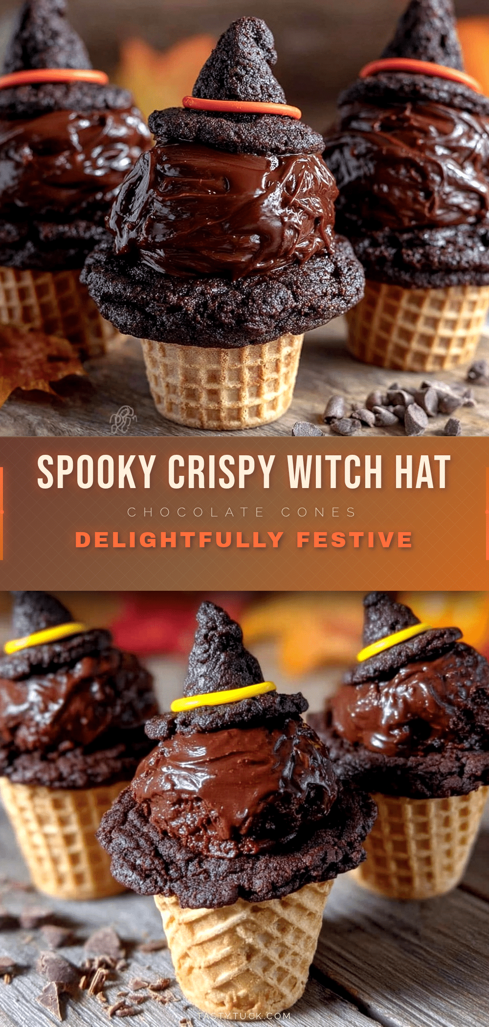 crispy witch hat chocolate cookie cones recipe