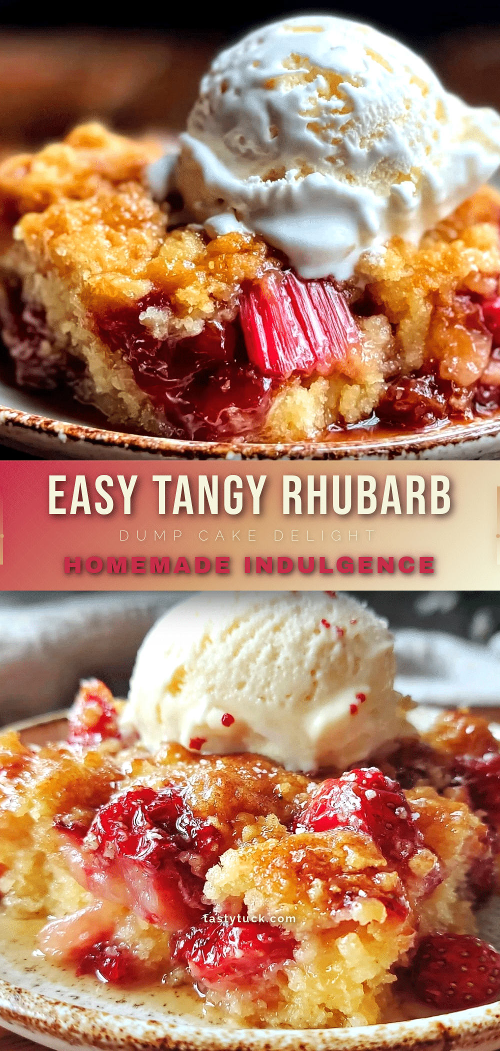 easy tangy rhubarb dump cake recipe