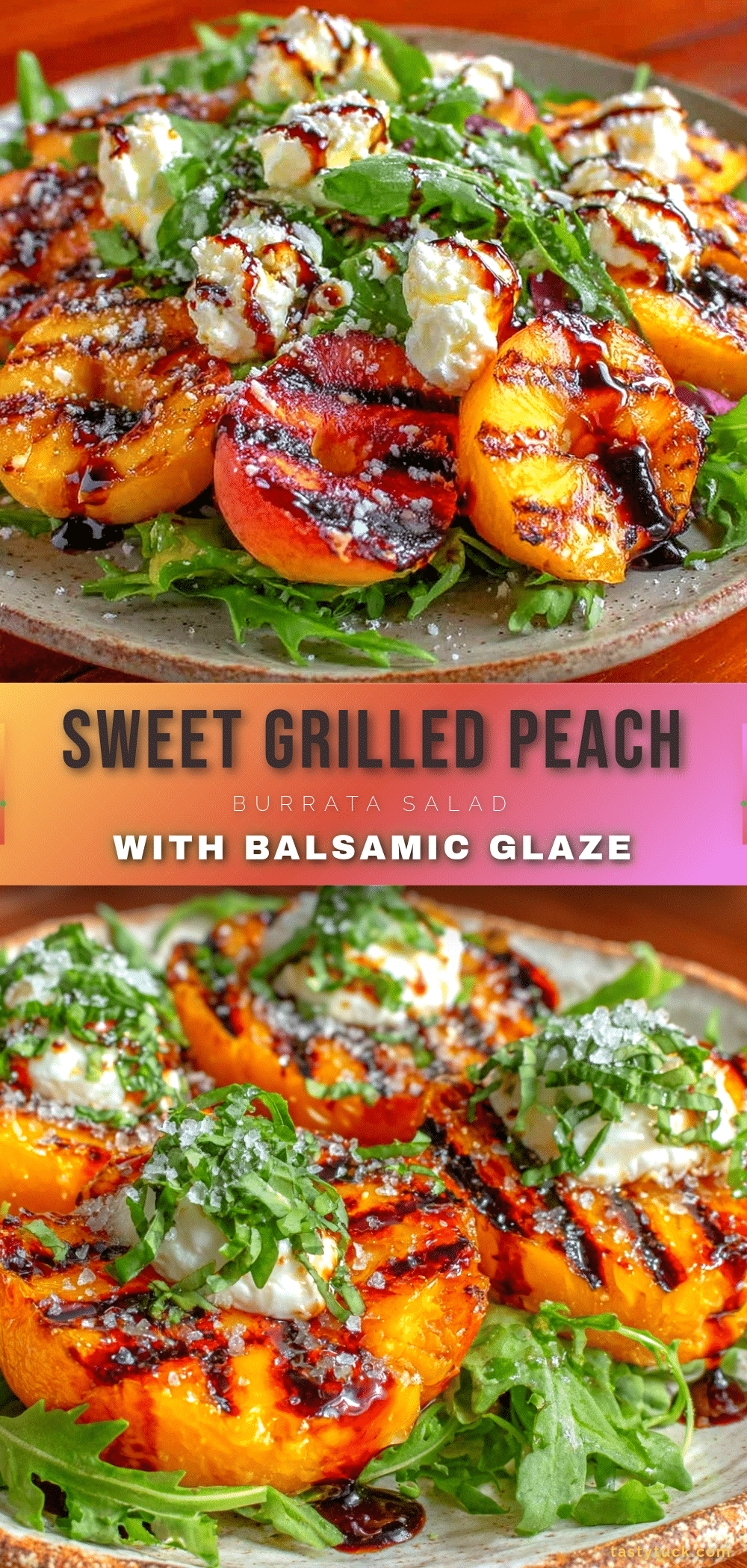 fresh grilled peach and burrata salad recipe