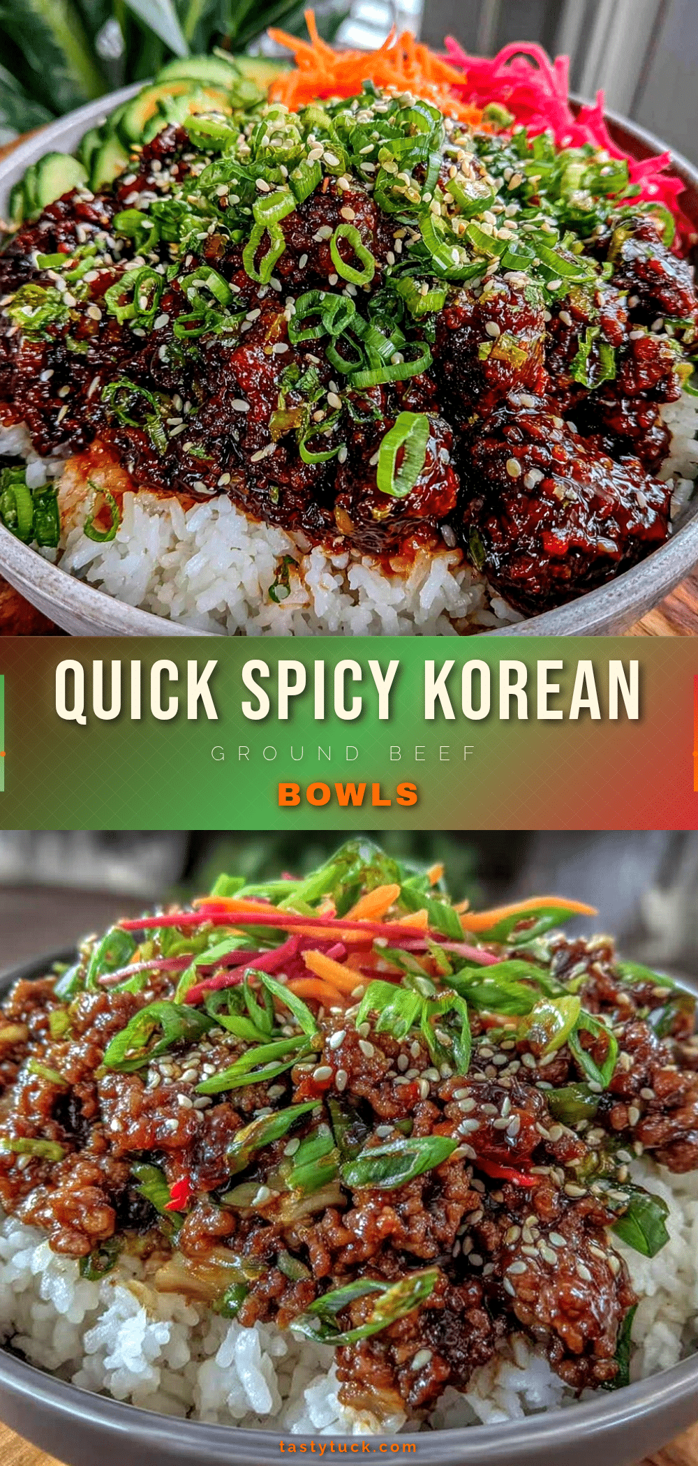 quick korean ground beef rice bowls recipe