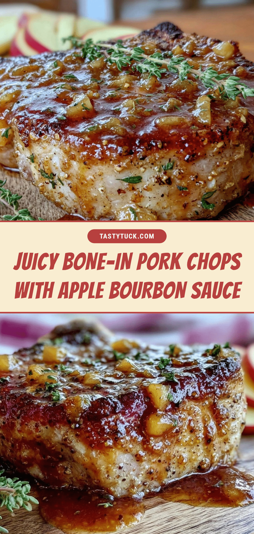 bone-in pork chops apple bourbon sauce recipe