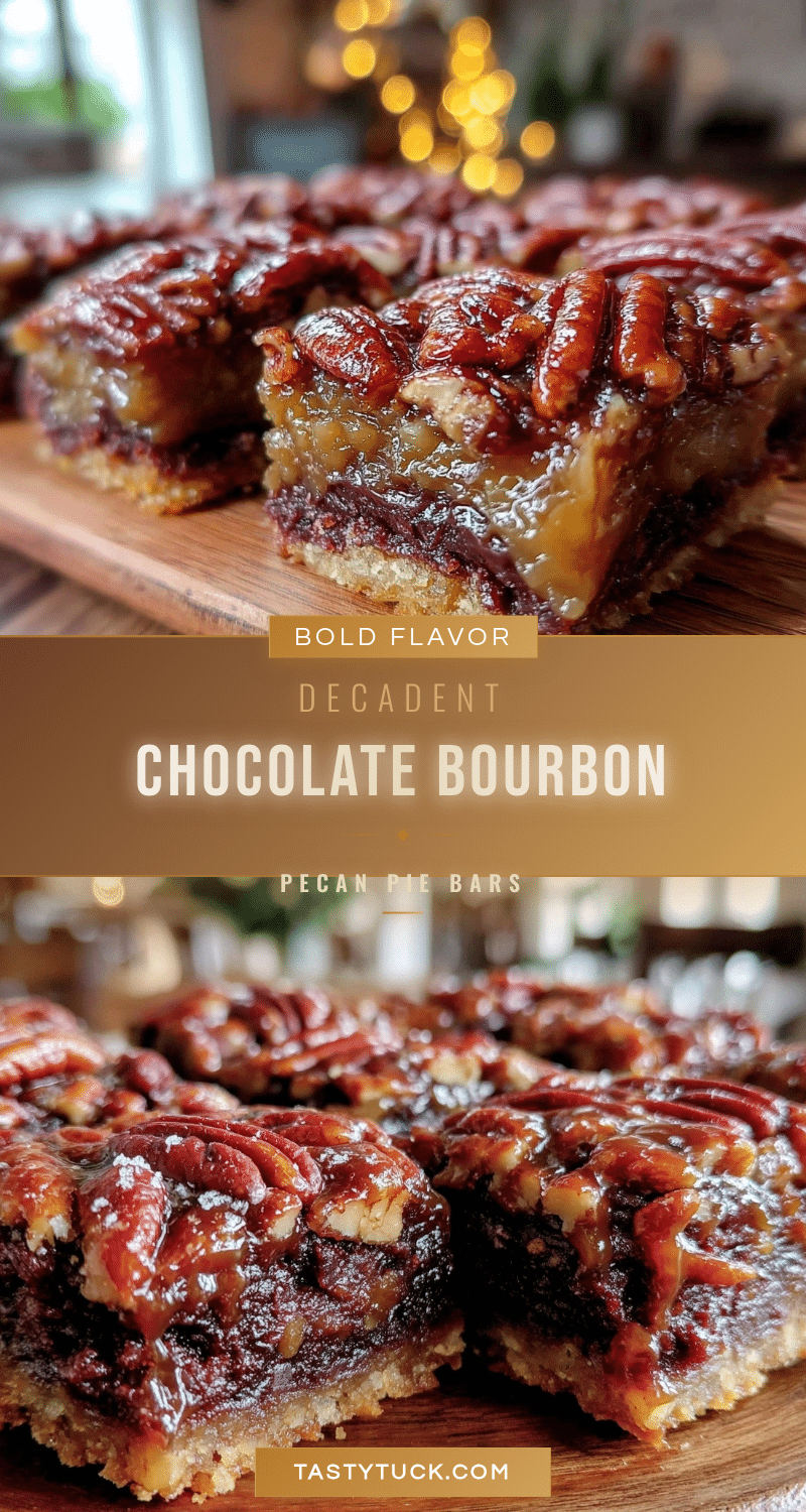 chocolate bourbon pecan pie bars recipe