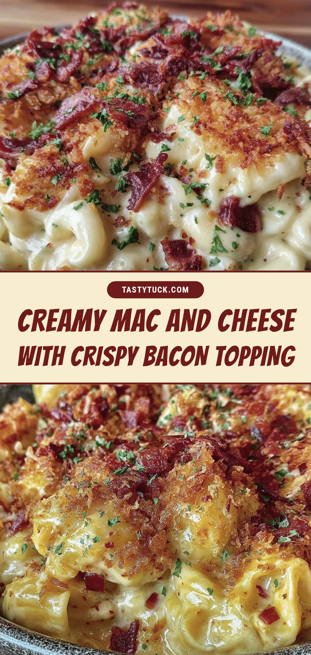 creamy mac and cheese with crispy bacon breadcrumb topping recipe