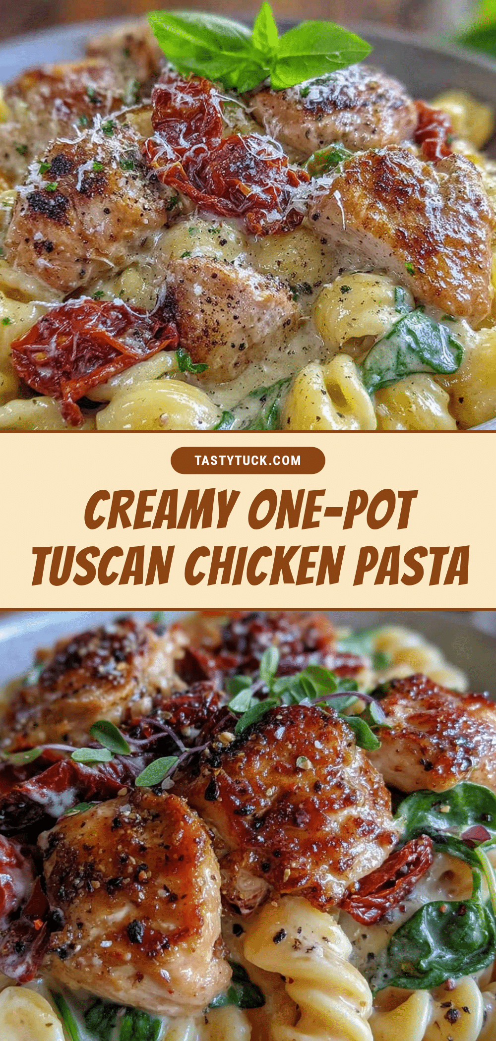 creamy one-pot tuscan chicken pasta recipe