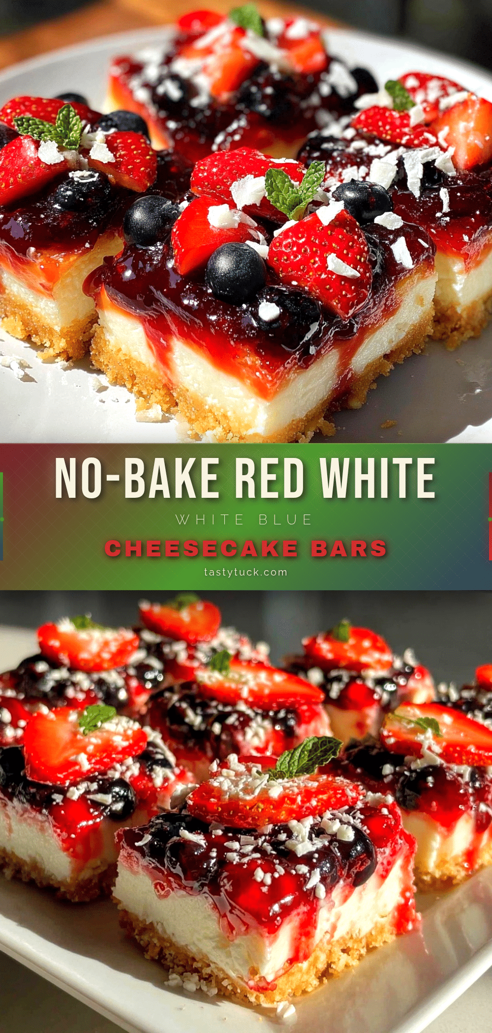 creamy red white and blue cheesecake bars recipe
