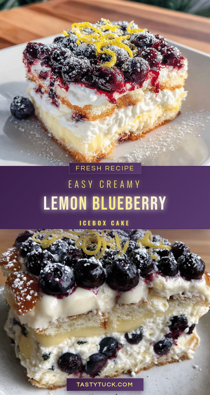 easy creamy lemon blueberry icebox cake recipe