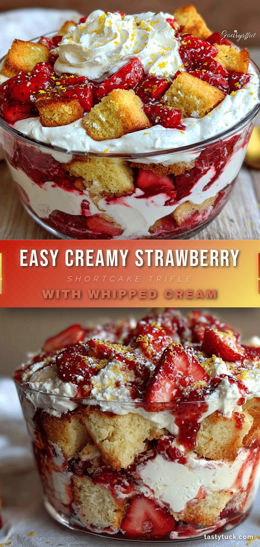 easy creamy strawberry shortcake trifle recipe