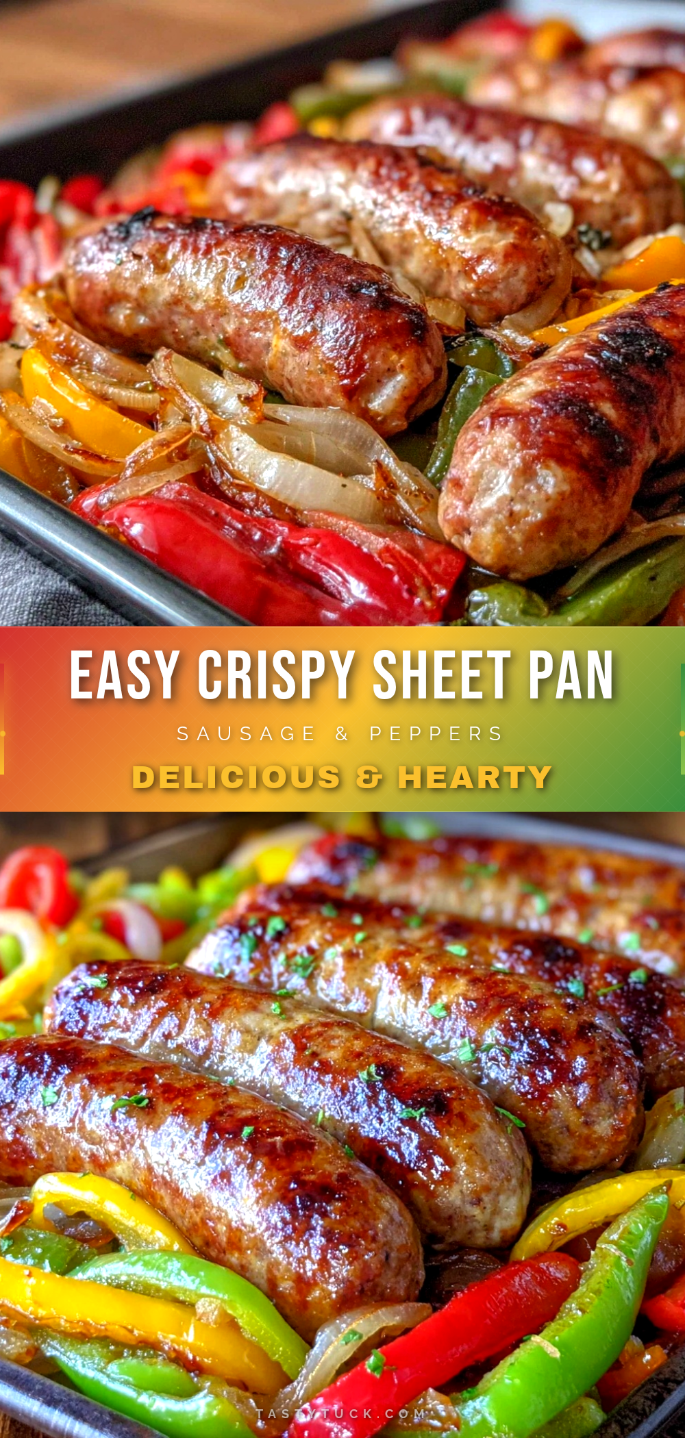 easy crispy sheet pan sausage and peppers recipe