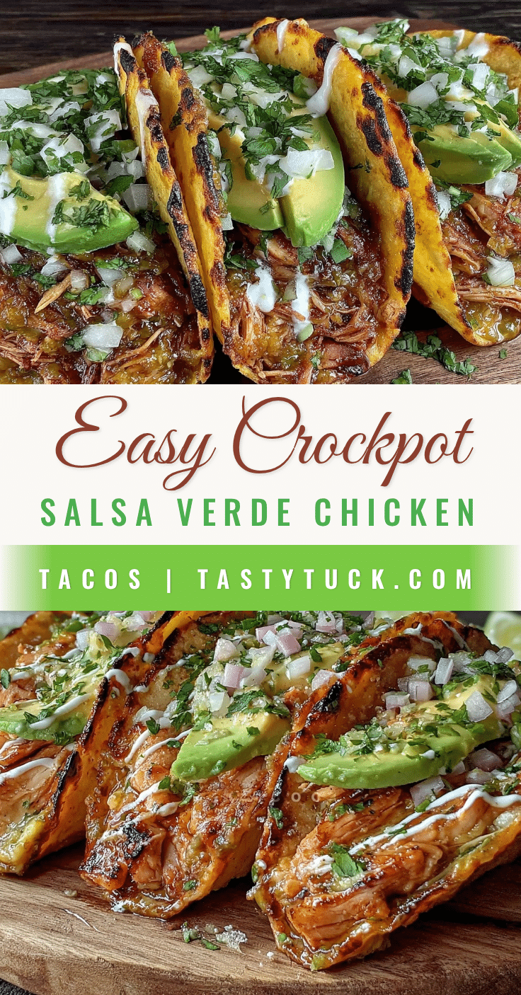 easy crockpot salsa verde chicken tacos recipe