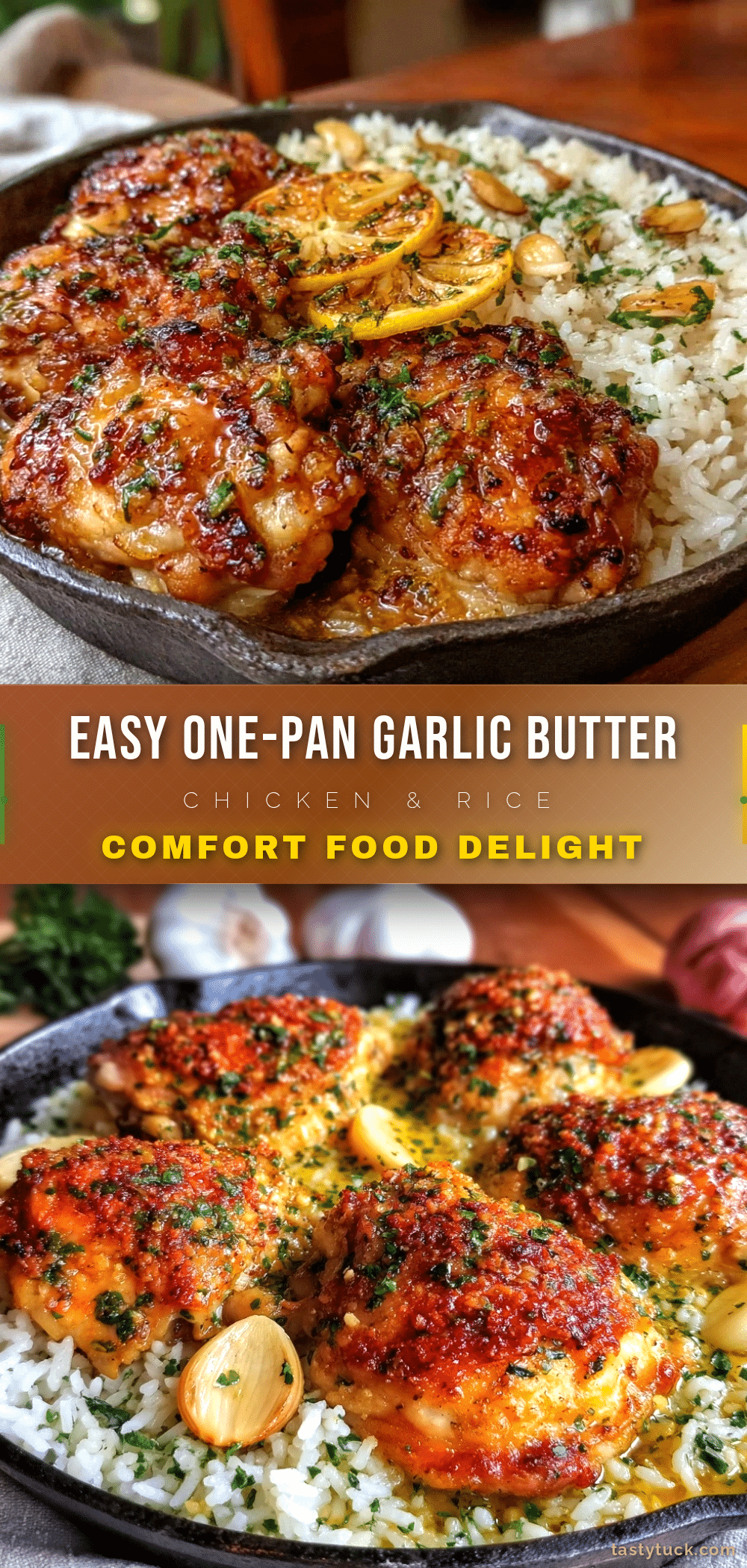 easy one-pan garlic butter chicken and rice recipe