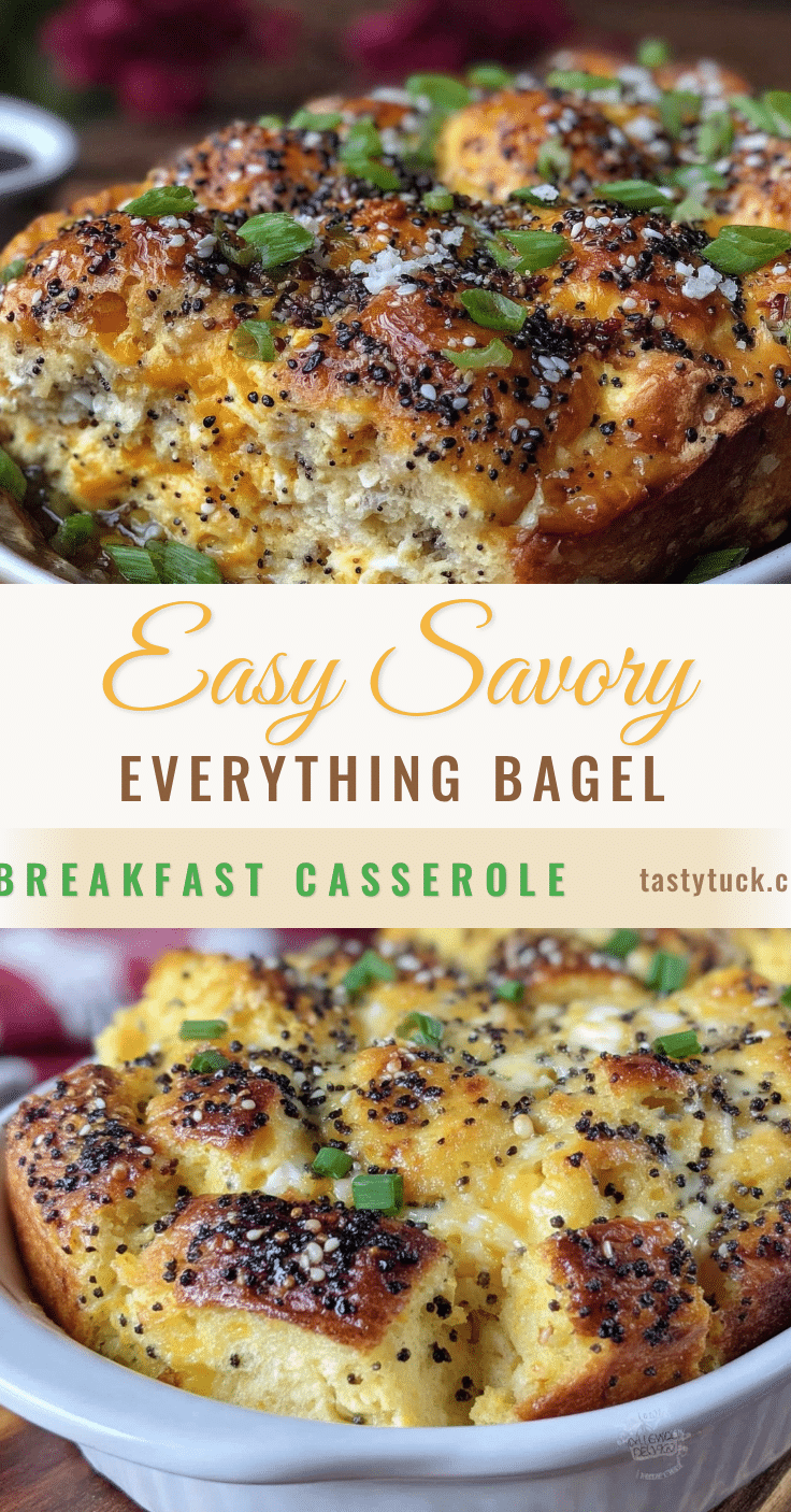 easy savory everything bagel breakfast casserole recipe