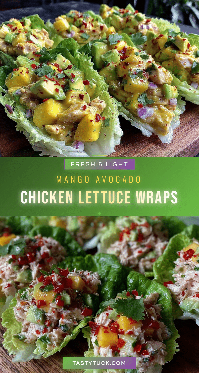 fresh mango avocado chicken salad lettuce wraps recipe