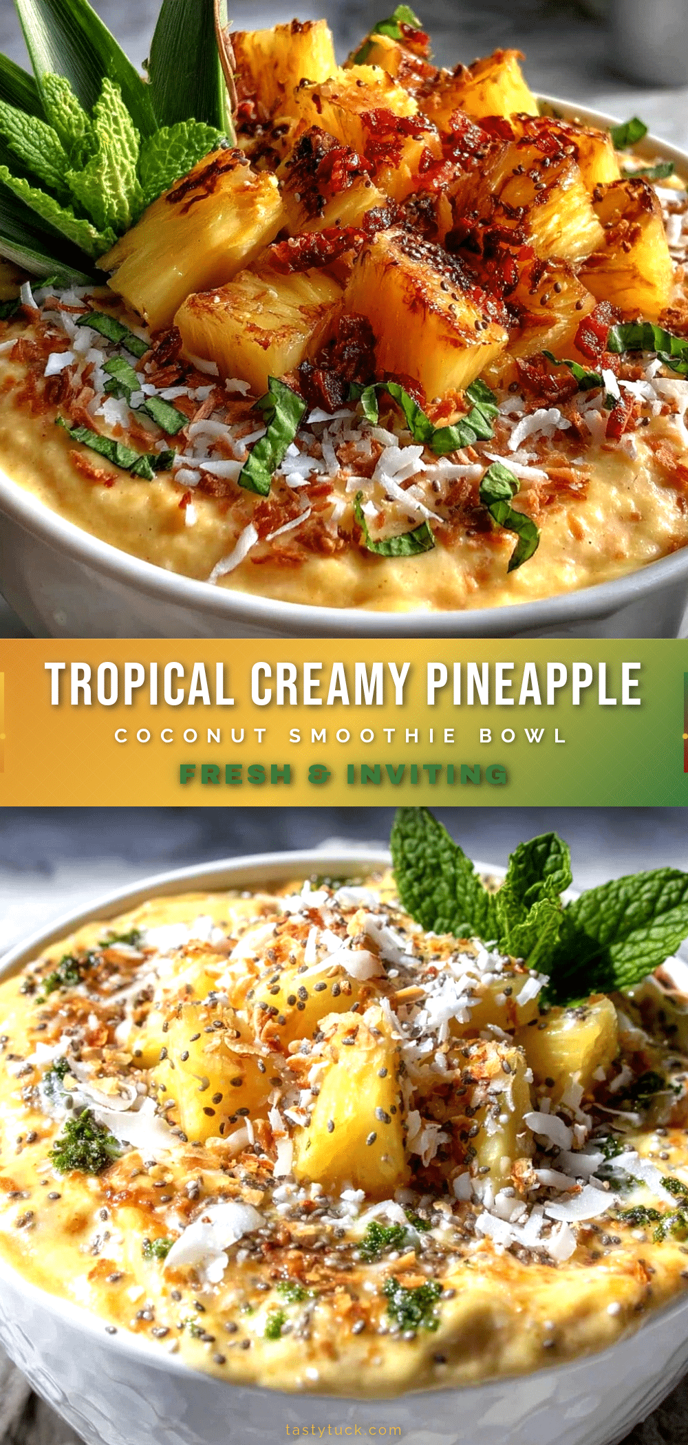 fresh pineapple coconut smoothie bowl recipe
