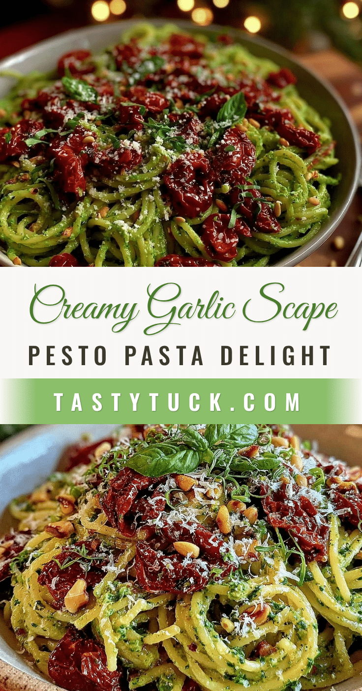 garlic scape pesto pasta recipe