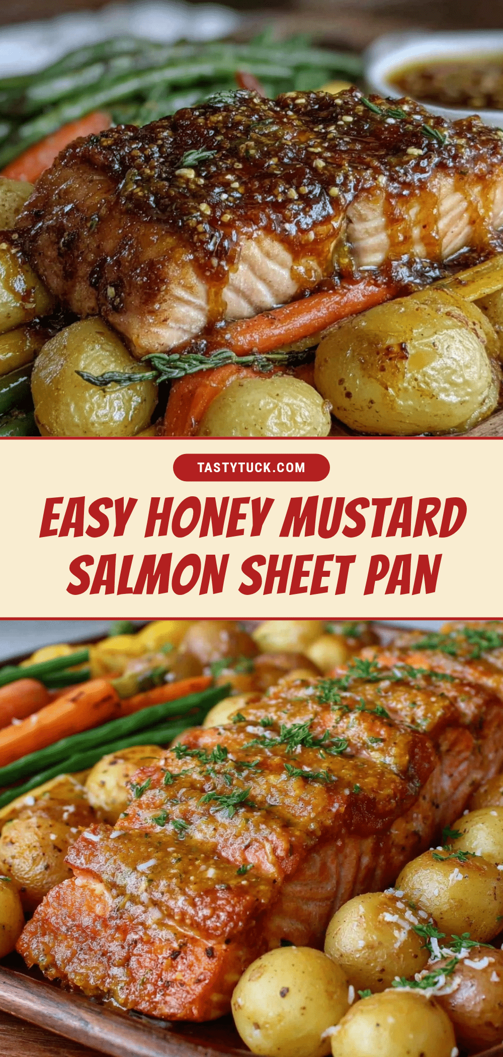 honey mustard salmon sheet pan dinner recipe