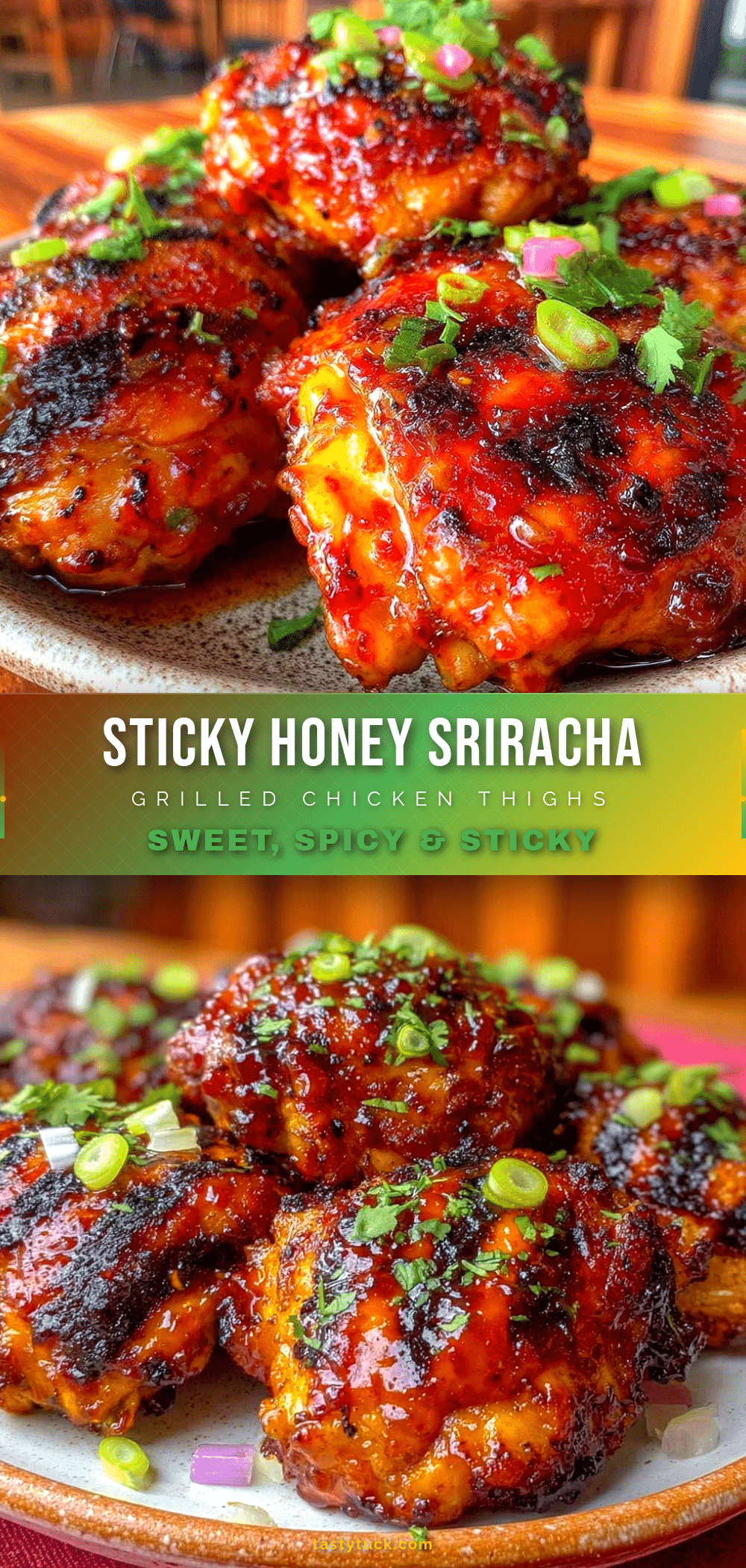 honey sriracha glazed grilled chicken thighs recipe