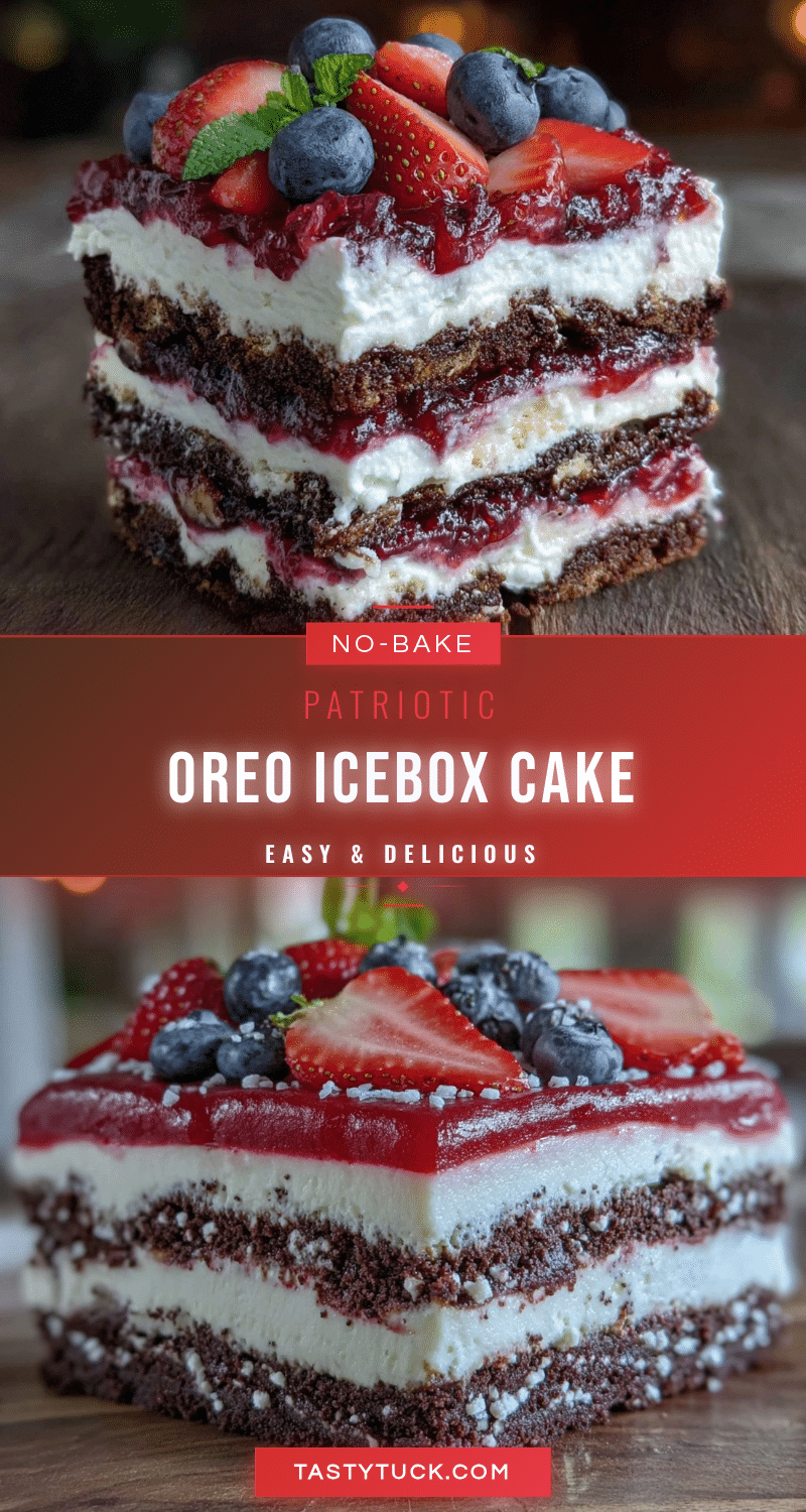 no bake patriotic oreo icebox cake recipe