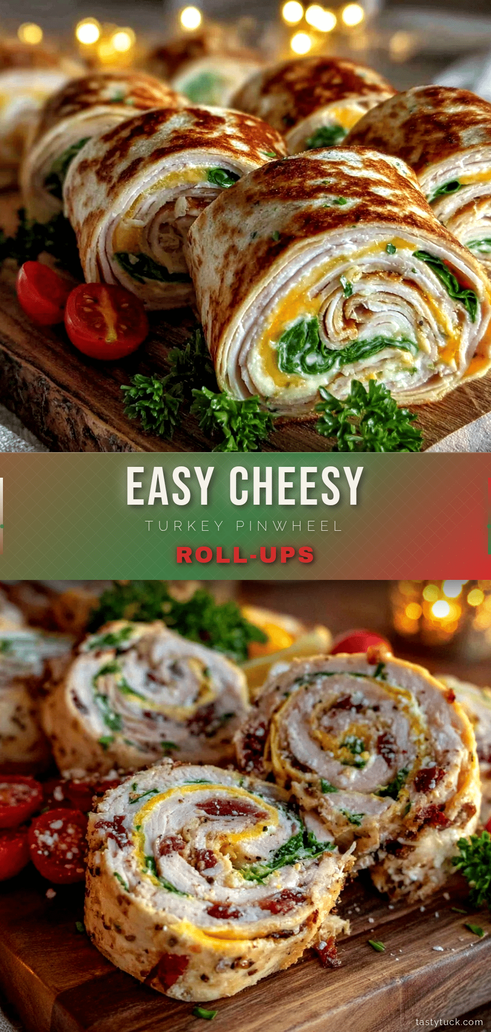 turkey and cheese pinwheel roll-ups recipe
